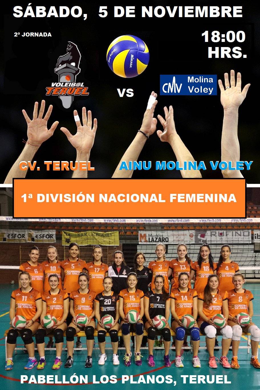 1ª Nacional Femenina grupo “C”. Jornada 2. Cai Teruel – Ainu Molina Voley